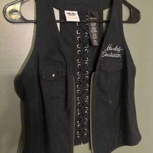 Harley-Davidson Black Lace-Up Vest